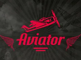 Miniatura del juego Aviator, con una avioneta roja de perfil sobre fondo negro.