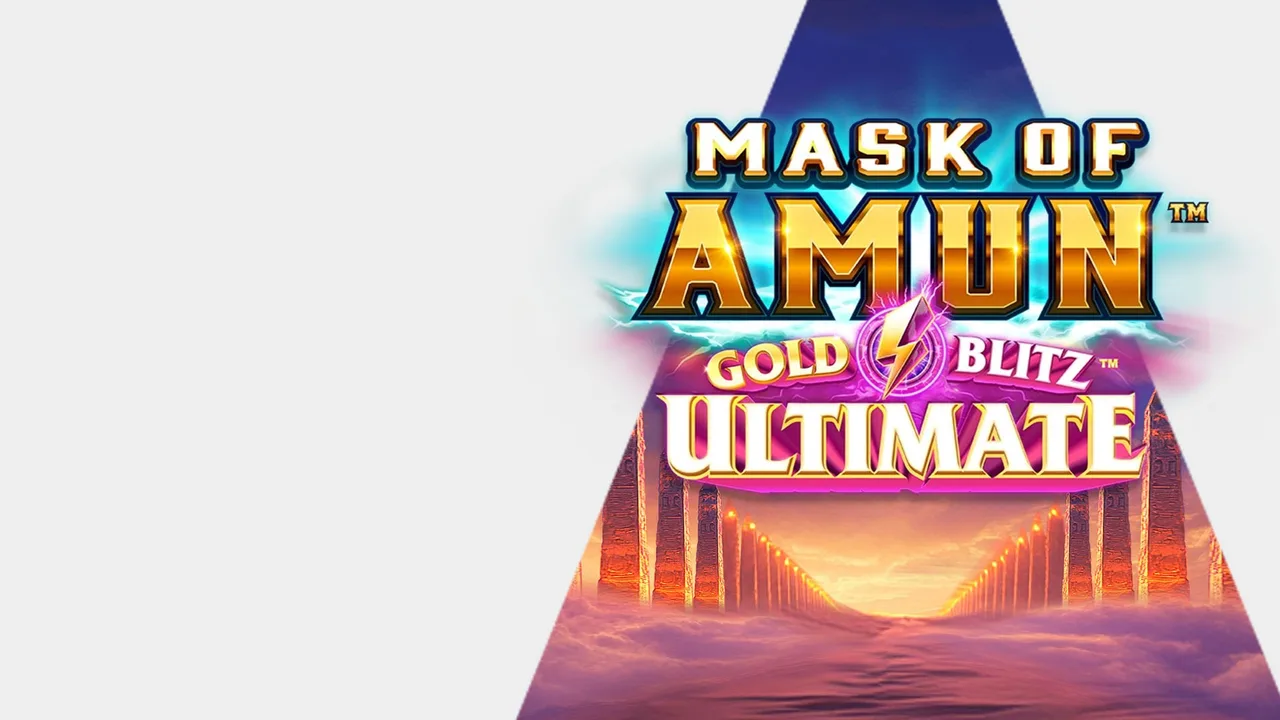 Arte apaisado de Mask of Amun usado en la oferta de casino para escritorio, sin cifras impresas.