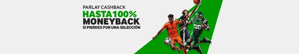 Banner de Parlay Cashback de betway.mx con la promesa de moneyback por una selección.